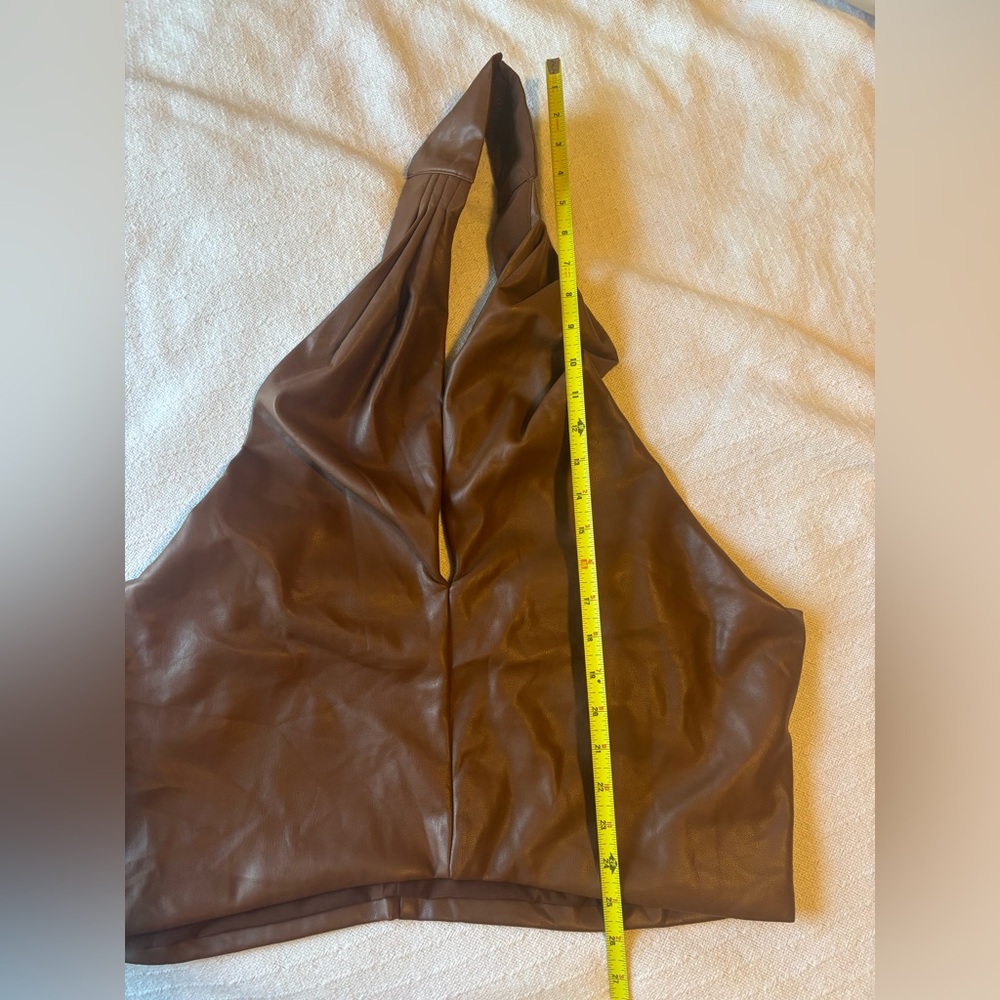 Eloquii halter brown faux leather crop top size 20 - Picture 11 of 11